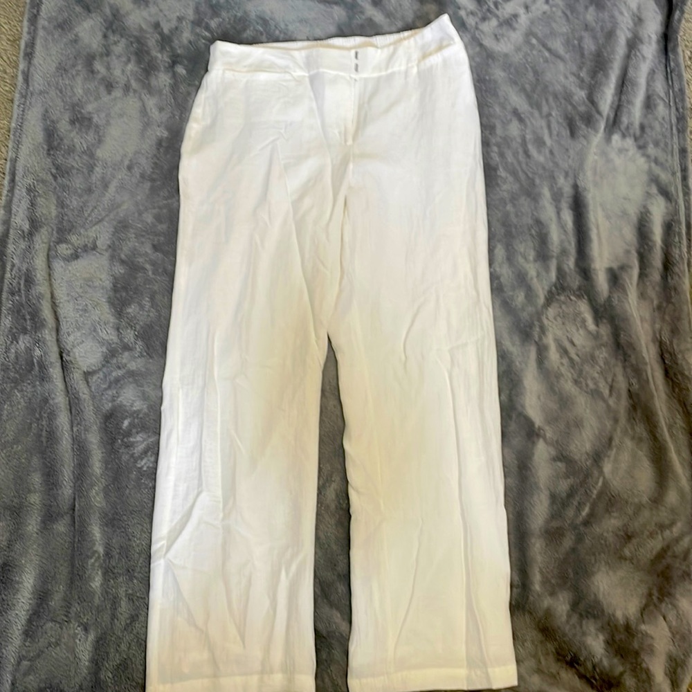 White linen pants Chicos sz 2 NWT